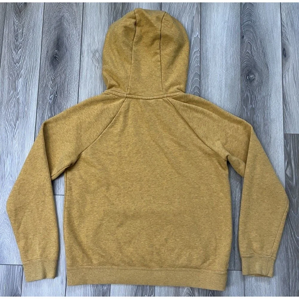 Nike Cowl Hoodie Women's Small Yellow Pullover Sweatshirt Swoosh Logo Athletic